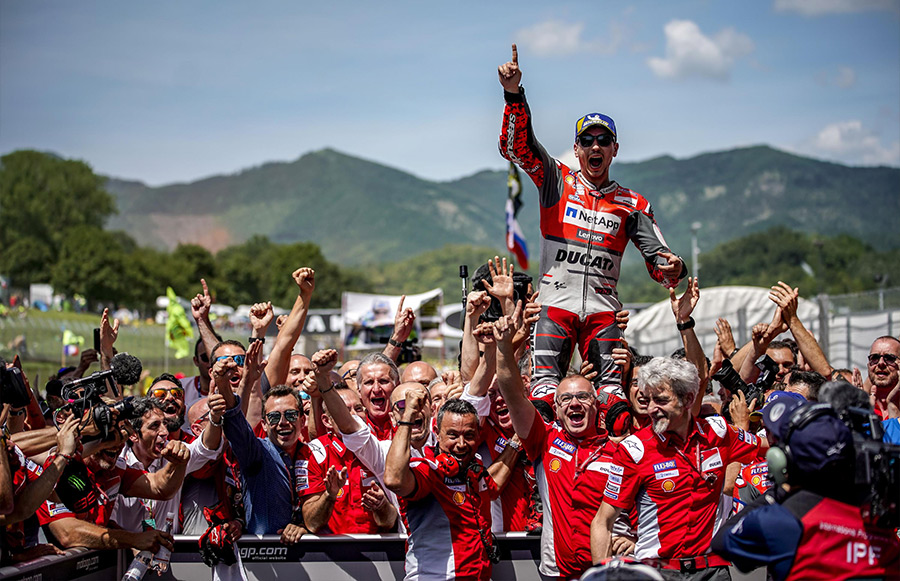 Ducati Rider Jorge Lorenzo Wins Italian 2018 GP