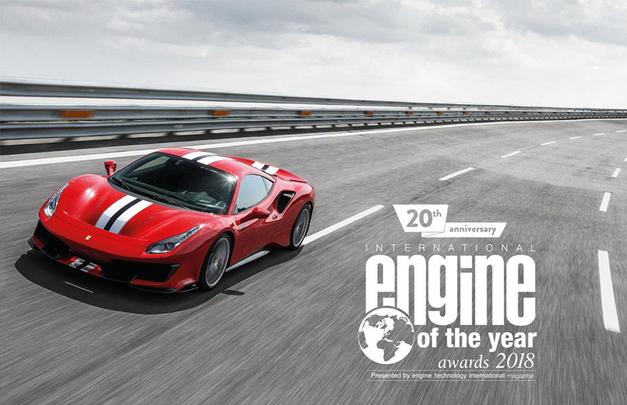 Ferrari turbocharged v8 Voted Best Engine