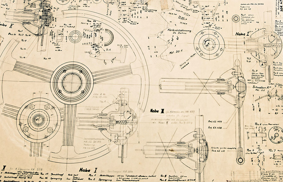 Porsche Technical Drawing Collection