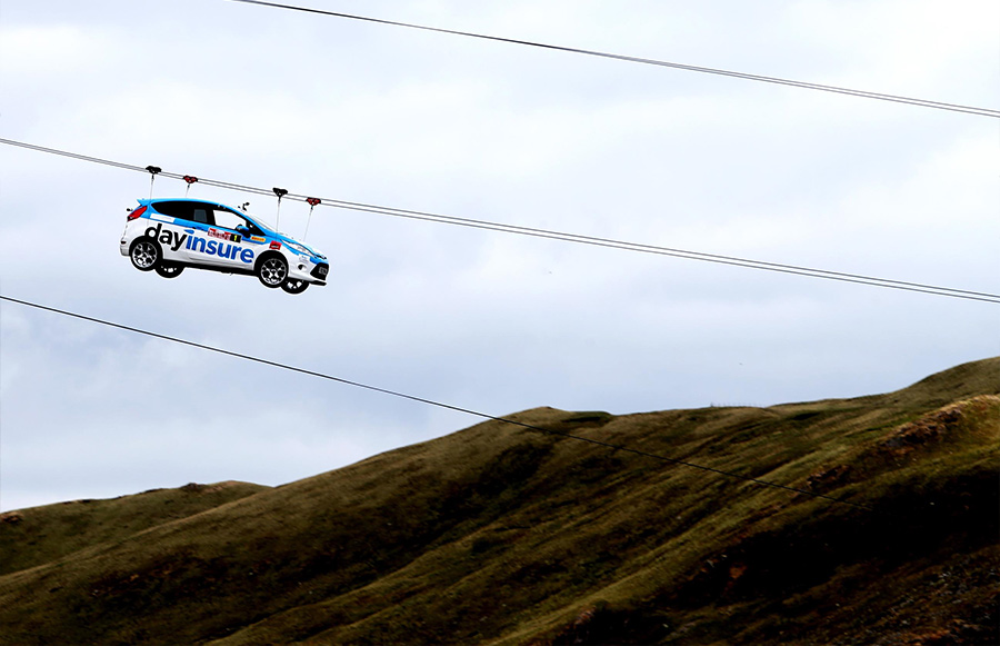 Dayinsure Skydriver Ford Fiesta Zip Line Stunt