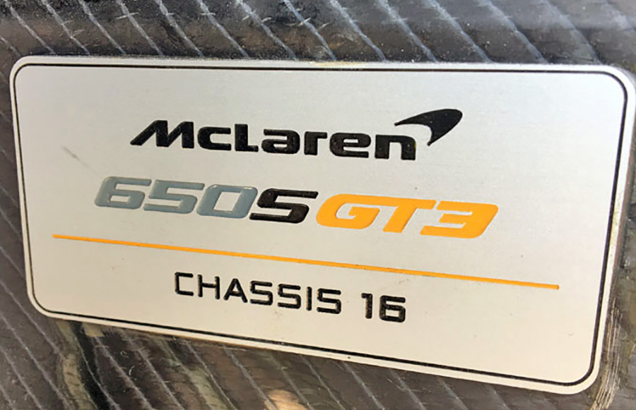 2015 McLaren 650S GT3 Serial Number 016