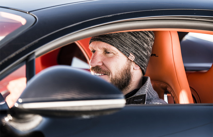 Hermann Maier Drifts the Bugatti Chiron