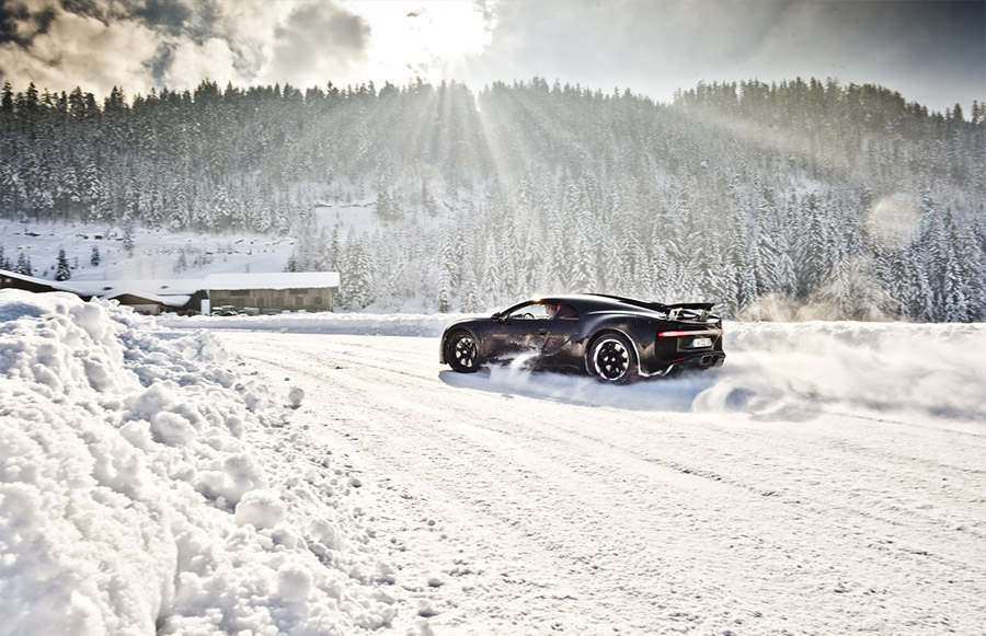 Hermann Maier Drifts the Bugatti Chiron