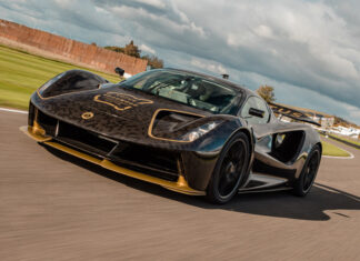 Lotus Evija Black and Gold Livery Goodwood Debut
