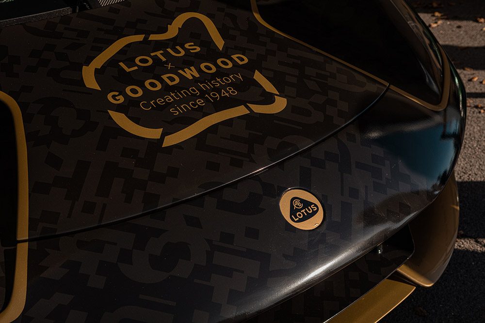 Lotus Evija Black and Gold Livery Goodwood Debut