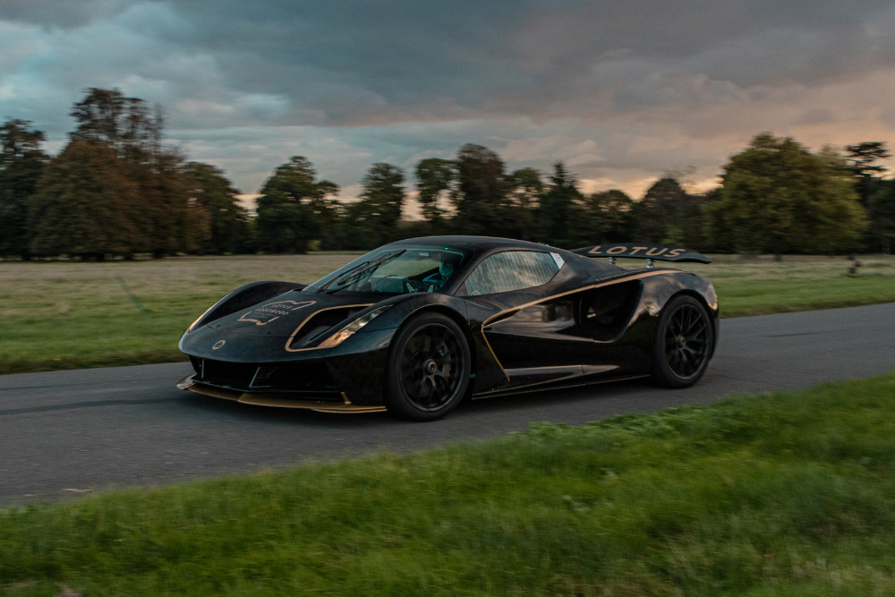 Lotus Evija Black and Gold Livery Goodwood Debut