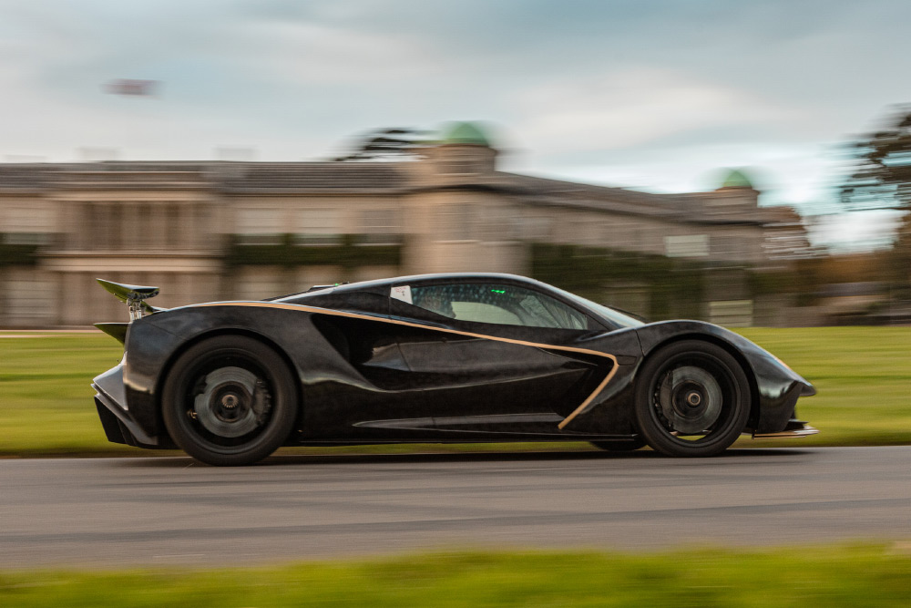 Lotus Evija Black and Gold Livery Goodwood Debut