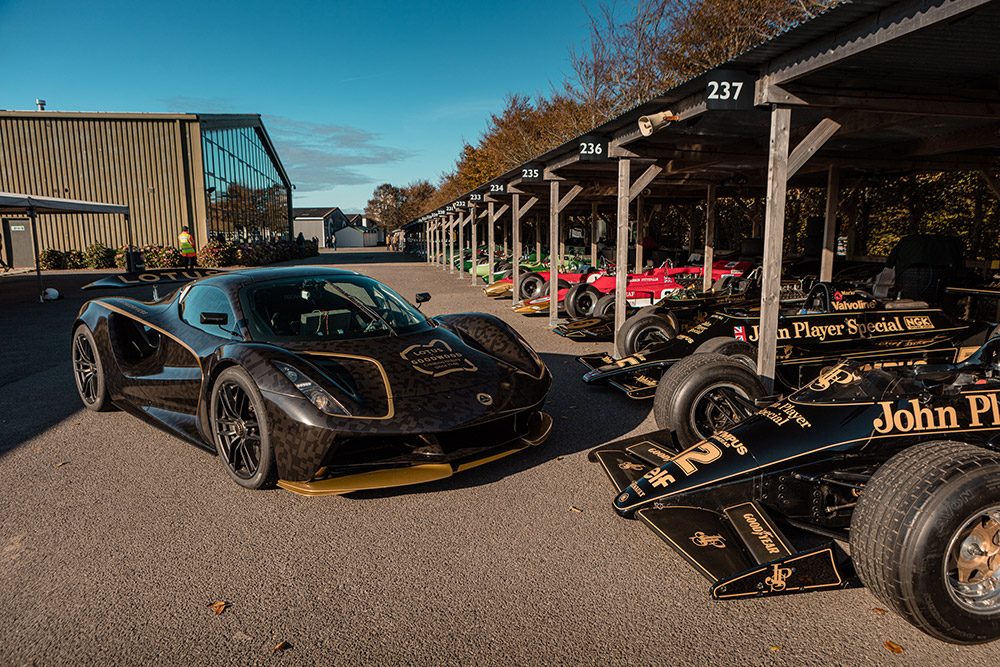 Lotus Evija Black and Gold Livery Goodwood Debut
