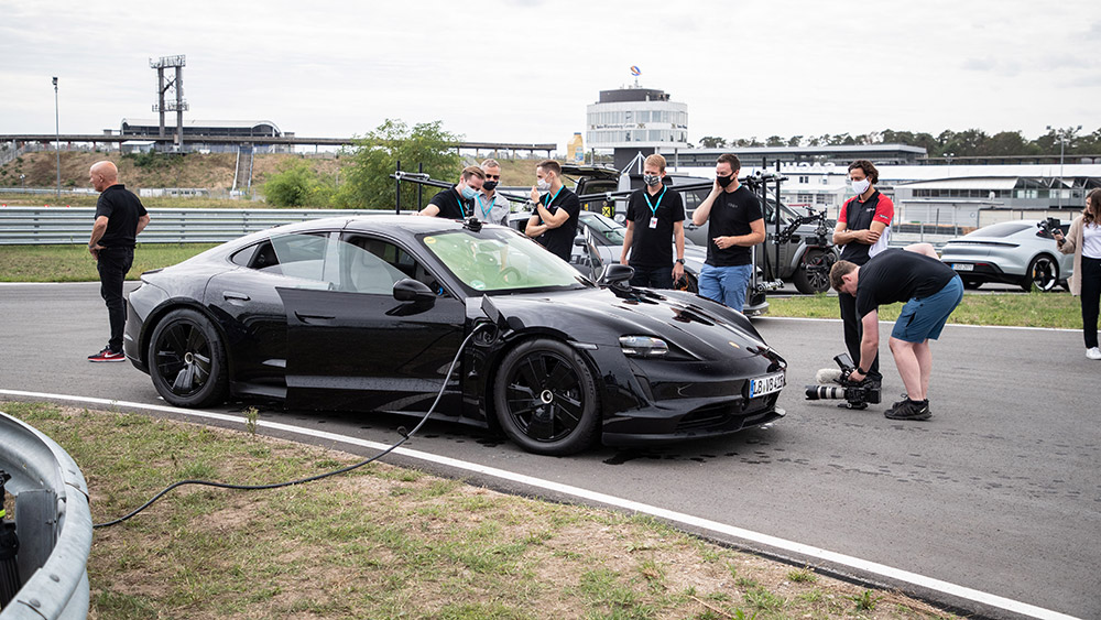 Porsche Taycan Drifts Guinness World Records Book at Hockenheimring