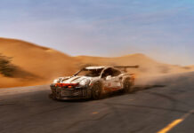 Lego Porsche 911 RSR in Dubai Desert