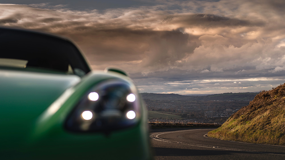 Porsche 718 Cayman on the Snake Pass in England