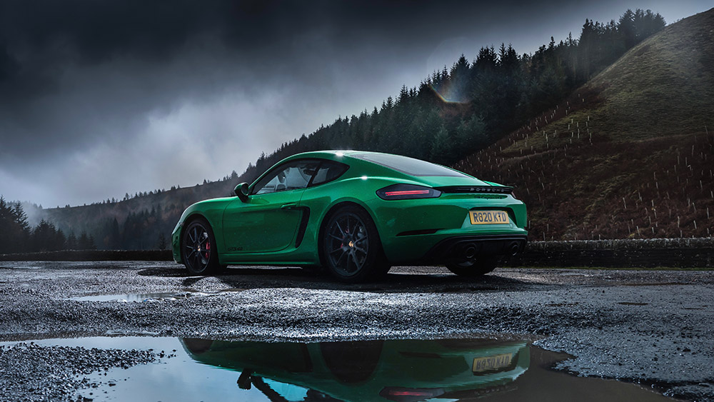 Porsche 718 Cayman on the Snake Pass in England