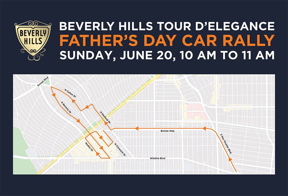 2021 Beverly Hills Tour d’Elegance Map