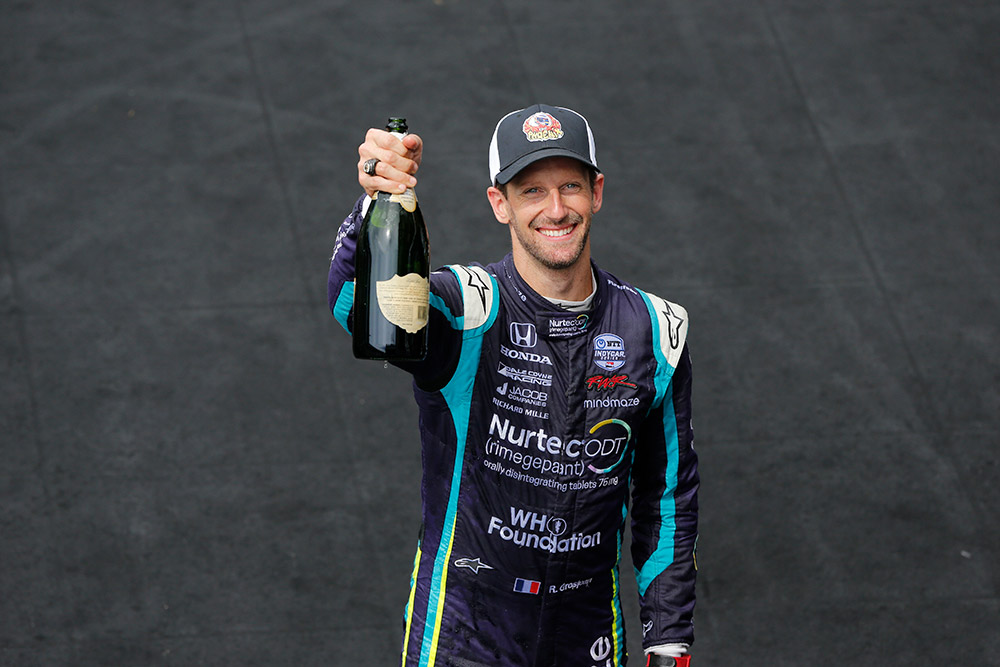 Grosjean, Herta Lead Double Podium Result for Honda during Brickyard Weekend