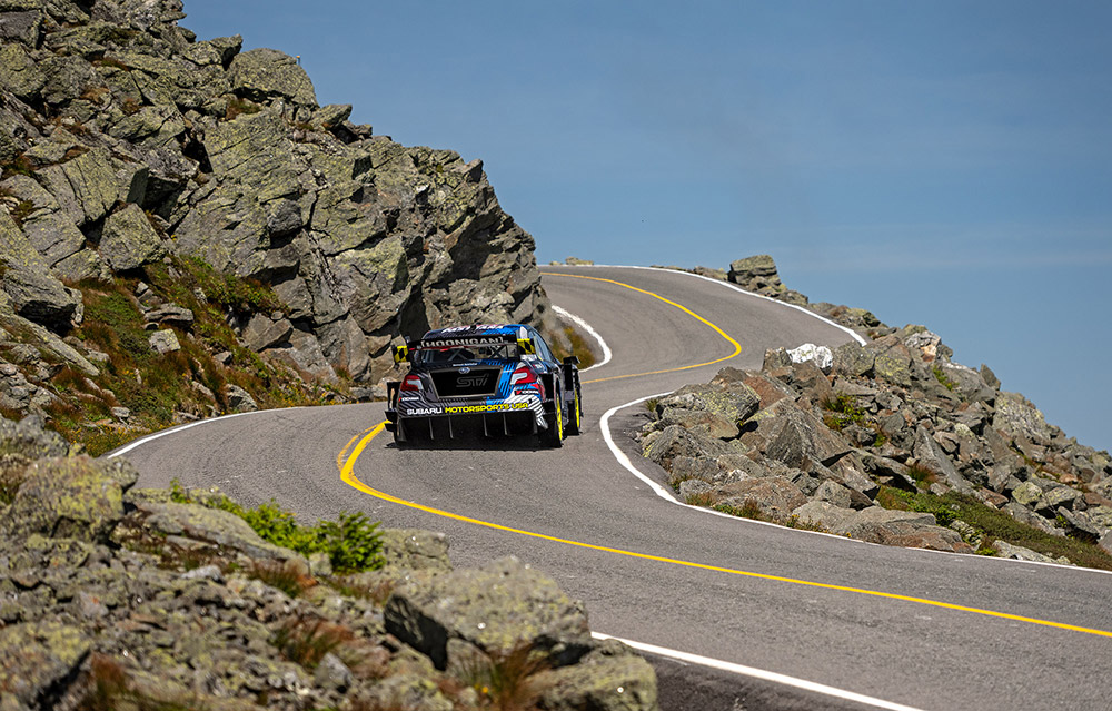 Travis Pastrana Subaru WRX STI shatter Mt. Washington Hillclimb record