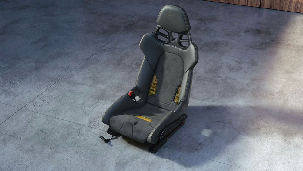 Porsche 3D-printed bodyform full bucket seat sales launch