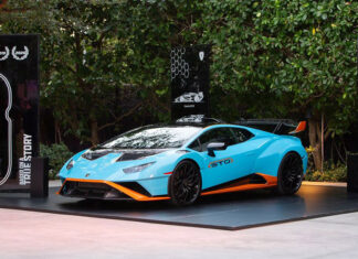 Lamborghini Huracán STO showcase at the Institute of Contemporary Art, Miami