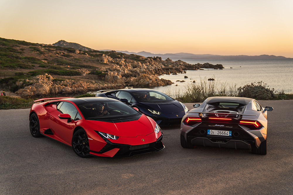 Lamborghini Huracán Tecnica and Huracán STO explore Sardinia