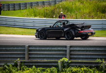 Sacrilege Motors Porsche 911 EV-Conversion on Bridgehampton Racing Circuit Grounds exhibition