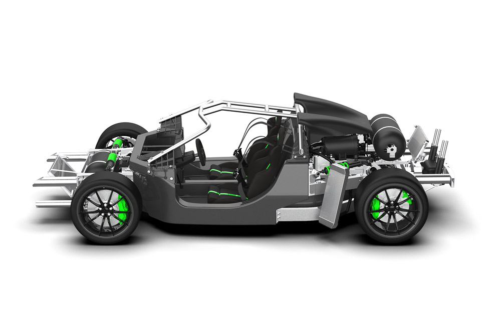 WAE Technologies EVRh high-performance hydrogen fuel cell electric vehicle platform