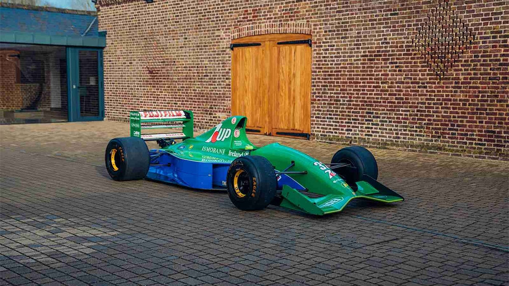 1991 Jordan-Ford 191 Formula 1 car driven by Michael Schumacher at his Formula 1 debut listed for sale by DK Engineering