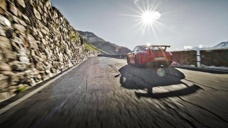 Porsche on the Stelvio Pass