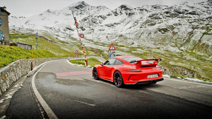Porsche on the Stelvio Pass