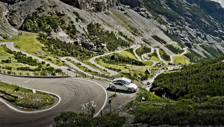 Porsche on the Stelvio Pass