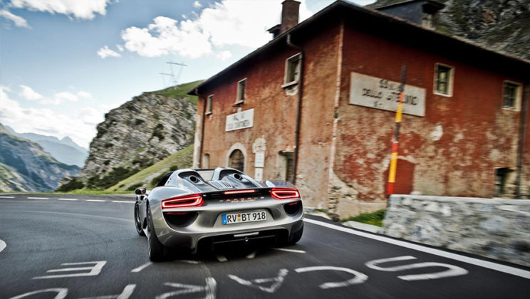 Porsche on the Stelvio Pass