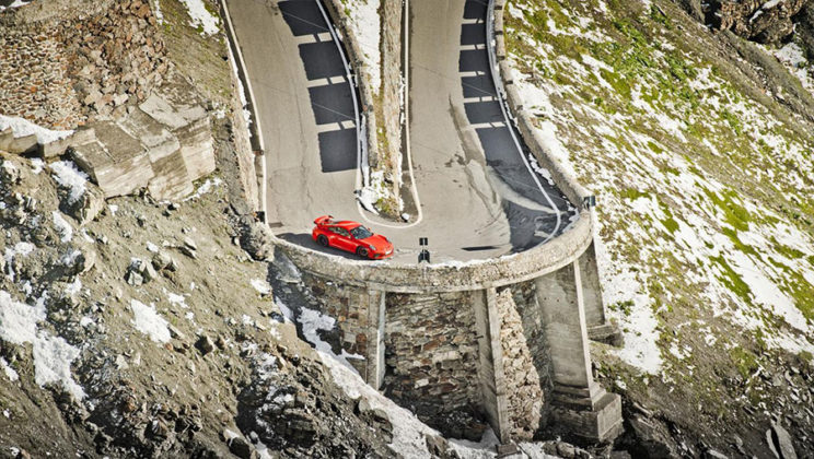 Porsche on the Stelvio Pass