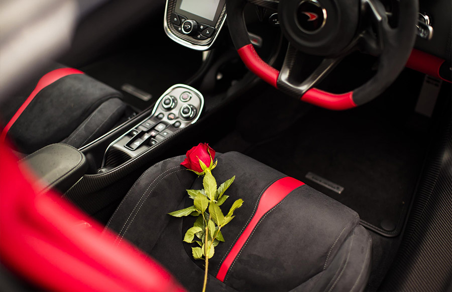 Red McLaren 570S Spider Valentines Day