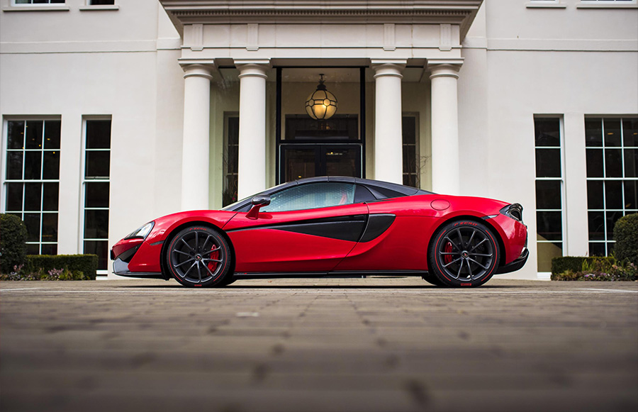 Red McLaren 570S Spider Valentines Day