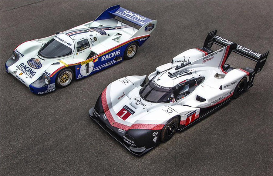 Porsche 919 Hybrid Evo and the Porsche 956 C Nurburgring