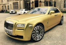 gold rolls-royce ghost